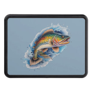 Vibrant Rainbow Trout Trailer Hitch Cover