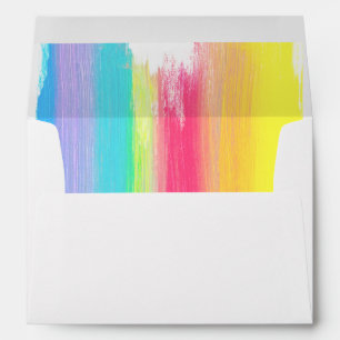 Vibrant Rainbow Watercolor Beautiful Paint Strokes Envelope