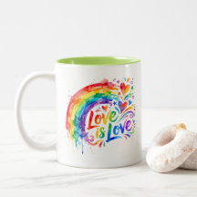 Vibrant Rainbow Watercolor Splatter "Love is Love"