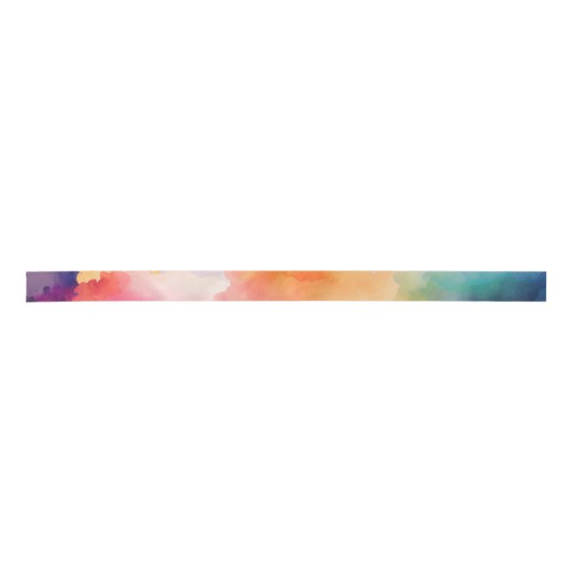 Vibrant Rainbowcolor Watercolor Ribbon (Front)