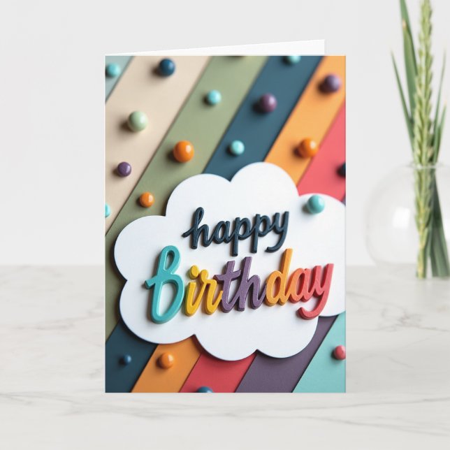 Vibrant Raised Letters Card (Front)