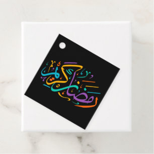 Vibrant Ramadan Kareem Arabic Calligraphy Islamic  Favor Tags