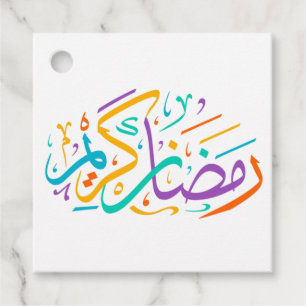 Vibrant Ramadan Kareem Arabic Calligraphy Islamic Favor Tags