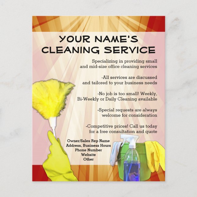 Vibrant Ray Business Office Cleaning Service Flyer (Front)