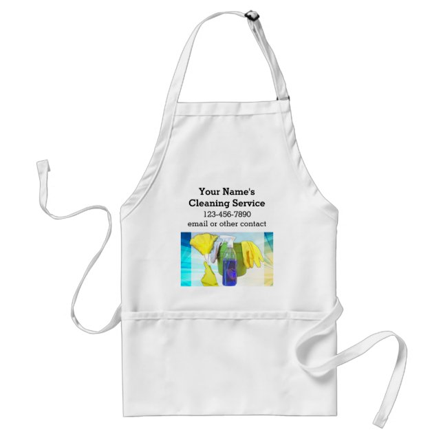 Vibrant Rays Custom Cleaning Service Business Adult Apron (Front)