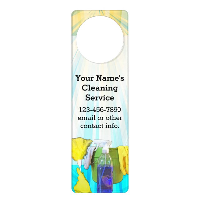Vibrant Rays Custom Cleaning Service Business Door Hanger (Front)