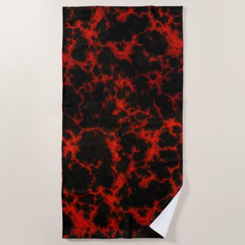 Vibrant Red And Black Goth Beach Towel by KreaturShop at Zazzle