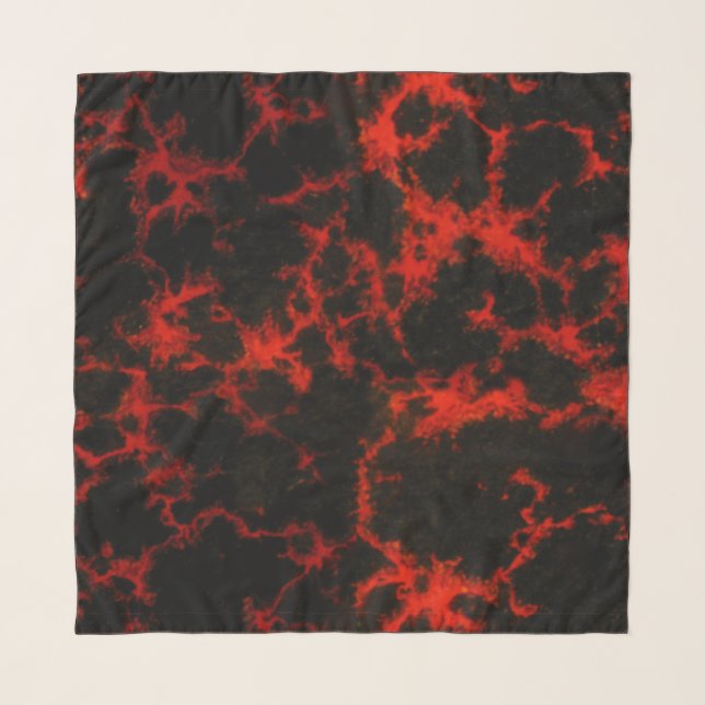 Vibrant Red and Black Goth Flames Scarf (Front)