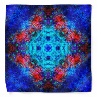 Vibrant red and blue mandala bandana