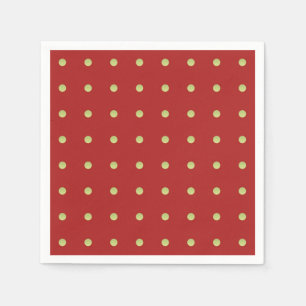 Vibrant red and golden polka dot pattern napkins
