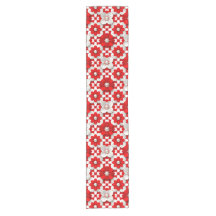 Vibrant Red And White Floral Pattern With Pearl