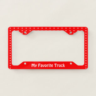 Vibrant Red And White License Plate Frame