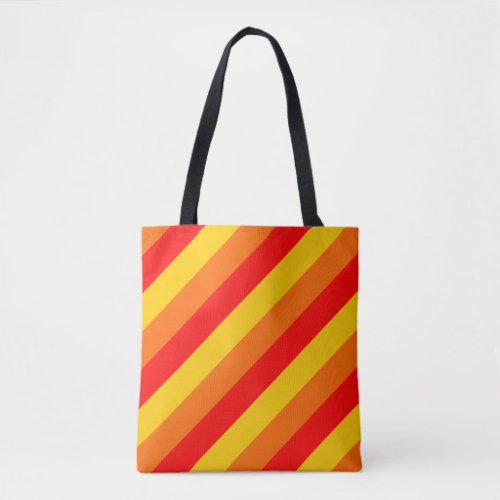 Vibrant Red and Yellow Stripes Tote Bag