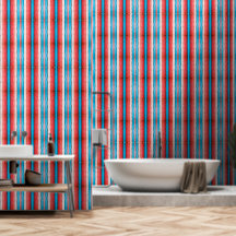 Vibrant red, blue and pink stripes M-size pattern