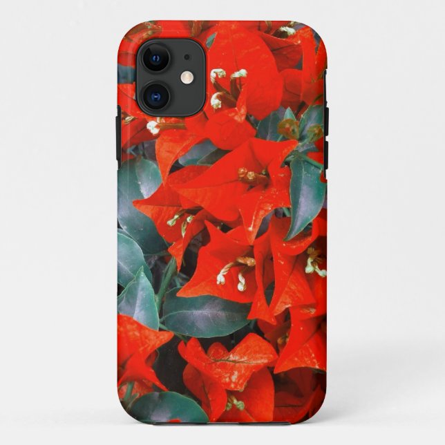 Vibrant Red Bougainvillea Flowers Case-Mate iPhone Case (Back)