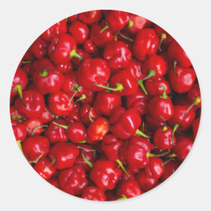 Vibrant Red Chili Pepper Harvest Classic Round Sticker