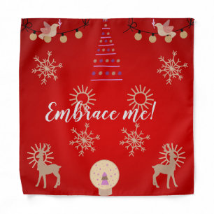 Vibrant Red Christmas Aesthetic Bandana
