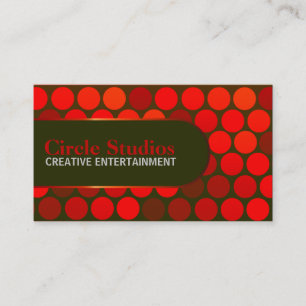 Vibrant Red Circles Club Business Cards