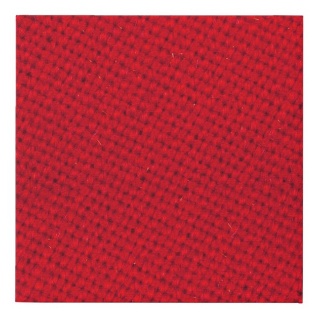 Vibrant Red Fabric Texture Faux Canvas Print (Front)