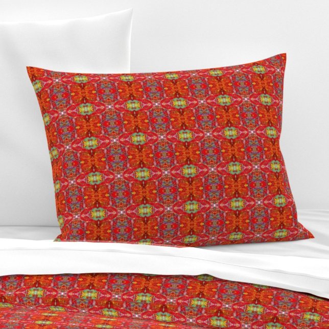 Vibrant red fishing nets S-size pattern Pillow Case (Creator Uploaded)
