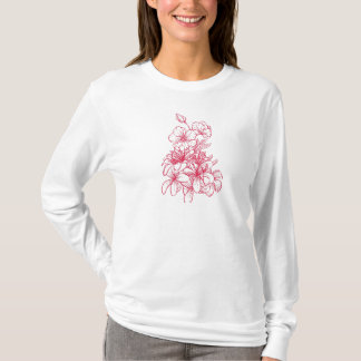 Vibrant Red Floral Elegance T-Shirt