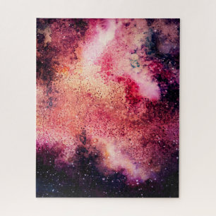 Vibrant Red Galaxy Space Puzzle
