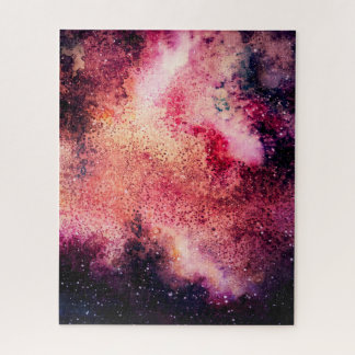 Vibrant Red Galaxy Space Puzzle