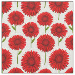 Vibrant Red Gerbera Daisy Bouquet Fabric