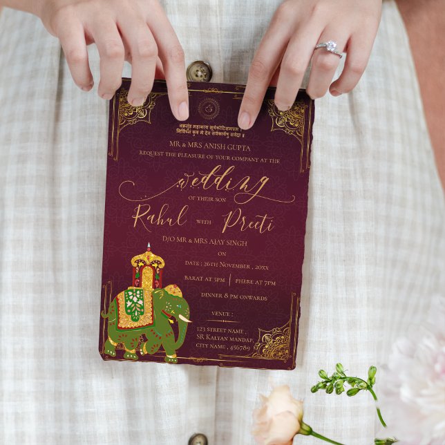 Vibrant Red Gold With Lord Ganesh Indian Wedding (Vibrant Red Gold With Lord Ganesh Indian Wedding)