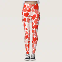 Valentine's Day Hearts CUSTOM Black Leggings Pants