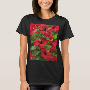 Vibrant Red Hibiscus Flower Botanical Design-43699 T-Shirt
