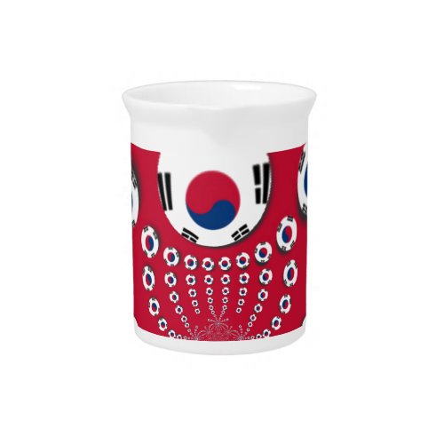 Vibrant Red Kaleidoscope South Korea Design Beverage Pitcher