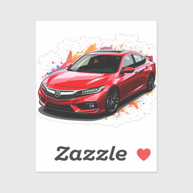 Vibrant red modern car sticker (Sheet)