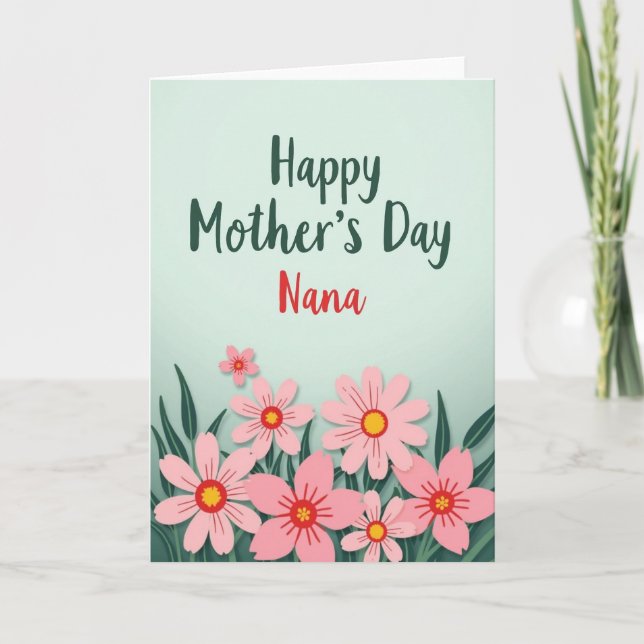 Vibrant Red Mothers Day Card (Front)