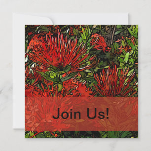 Vibrant Red Orange Firebush  Note Card