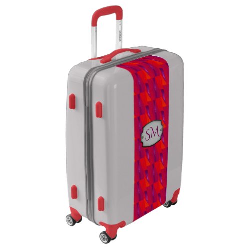 Vibrant Red Purple Flash Flame Pattern Luggage