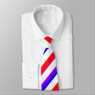 Vibrant Red Purple White Diagonal Neck Tie