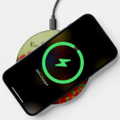 Vibrant Red Rose Garden Floral Pattern Wireless Charger (Phone)
