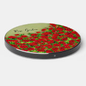Vibrant Red Rose Garden Floral Pattern Wireless Charger (Front 2)