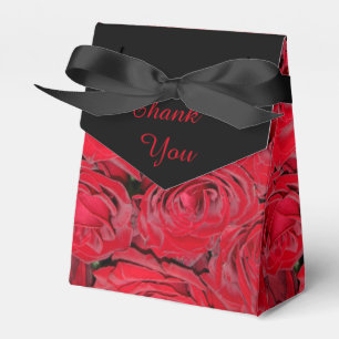 Vibrant Red Roses Favor Boxes
