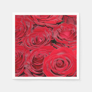 Vibrant Red Roses Napkins