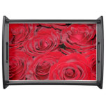 Vibrant Red Roses Serving Tray