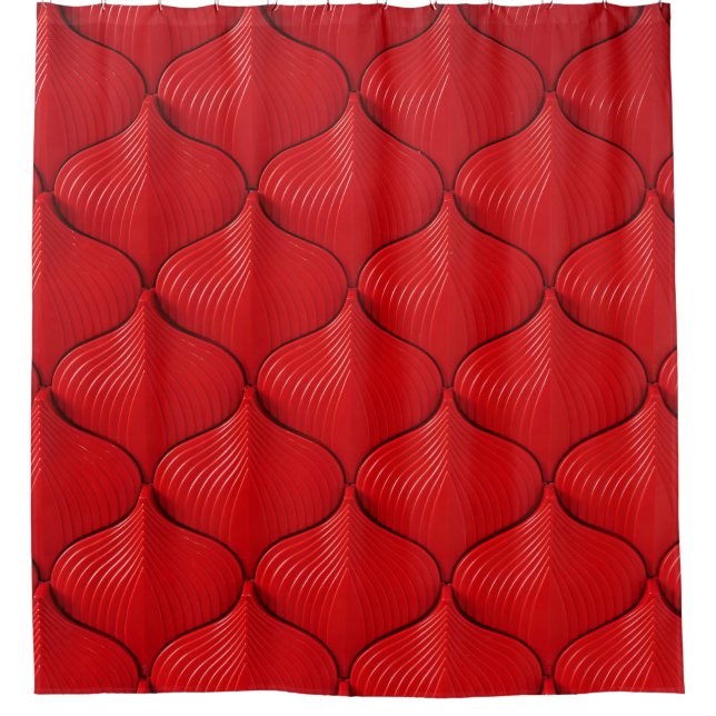 Vibrant Red: Textured Background Shower Curtain (Front)