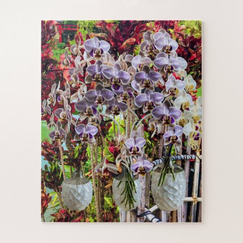 Vibrant red white and purple flowers jigsaw puzzle