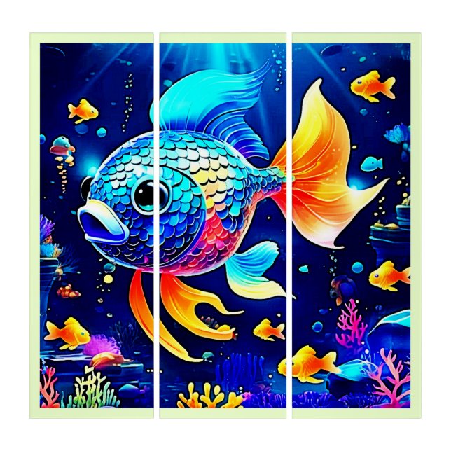 Vibrant Reef Fish Design Triptych (Front)
