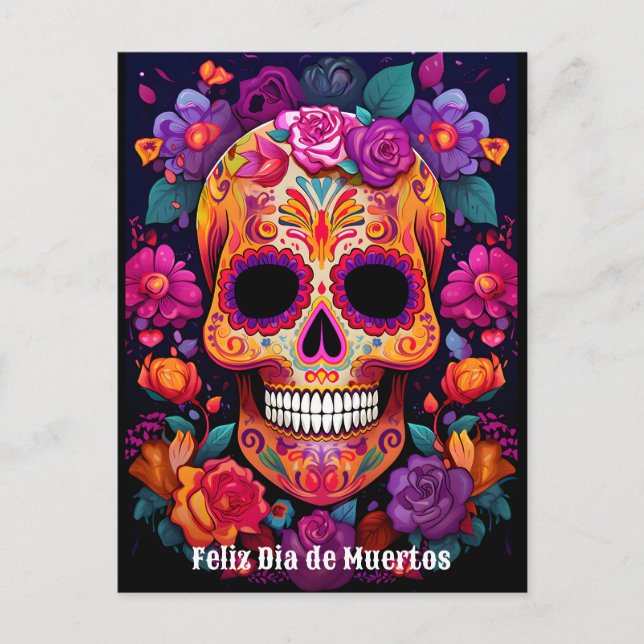  🌹Vibrant Remembrance: A Día de Muertos Tribute🌹 Postcard (Front)