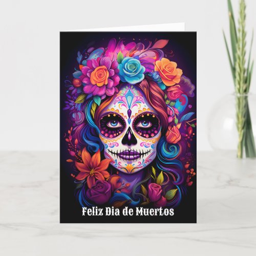  Vibrant Remembrance Lady Catrina in Bloom Holiday Card