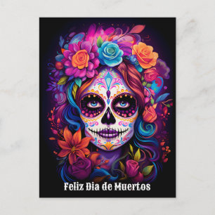 🌹Vibrant Remembrance: Lady Catrina in Bloom🌹 Postcard