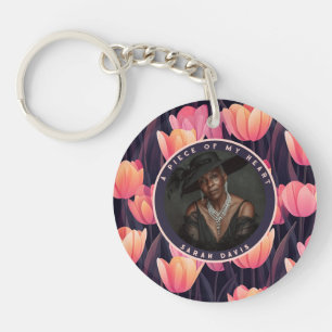 Vibrant Retirement Gifts for Dad Tulip Flower Keychain