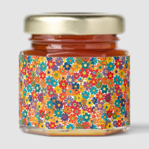 Vibrant Retro 60s Daisy Flower Power Pattern